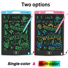 8.5 inch LCD Writing Tablet in blue and pink for kids drawing, spelling practice, and mess-free creative time.
