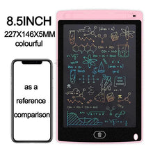 LCD Writing Tablet pink border sketchpad showing math equations for kids learning play.