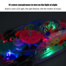 Colorful LED Light-Up Racing Car toy lit up for night visibility during evening play.