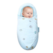 Light blue infant sleep sack with head shaping comfort design for calm bedtimes and settled newborn naps.