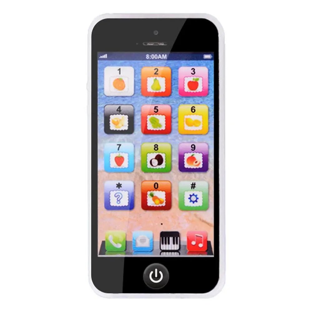Light-up baby cellphone toy with learning buttons for musical sounds and early development play.