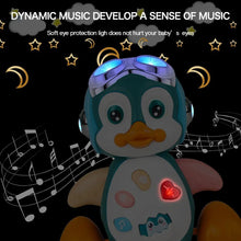 Penguin-shaped toy with glowing elements.
