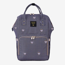 Backpack with butterfly pattern.