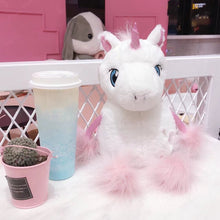Lovely long-tail unicorn stuffed plush toy for bedtime cuddles, comfort at naptime, and imaginative play.