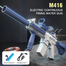 M416 electric water gun with accessories for summer splash parties, garden play, and pool games.