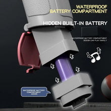M416 water gun waterproof battery compartment detail showing the built-in battery used for continuous spraying.