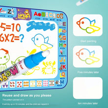Magic Water Drawing Mat, educational toy with a drawing pad and marker, featuring numbers and letters, for reusable coloring and doodling play.