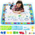 Magic Water Drawing Mat, child playing with a colorful educational mat, for mess-free indoor drawing play.