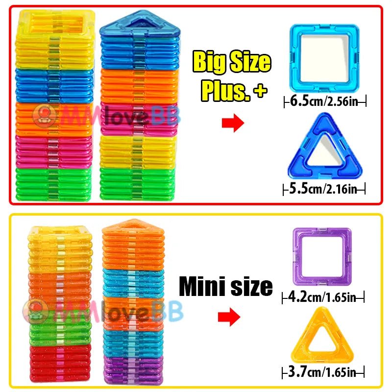 Magnetic Building Blocks, colorful magnetic building blocks, for open-ended imaginative play.
