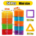 Magnetic Building Blocks, stacks of colorful mini-sized building blocks, for classroom and homeschool learning activities.