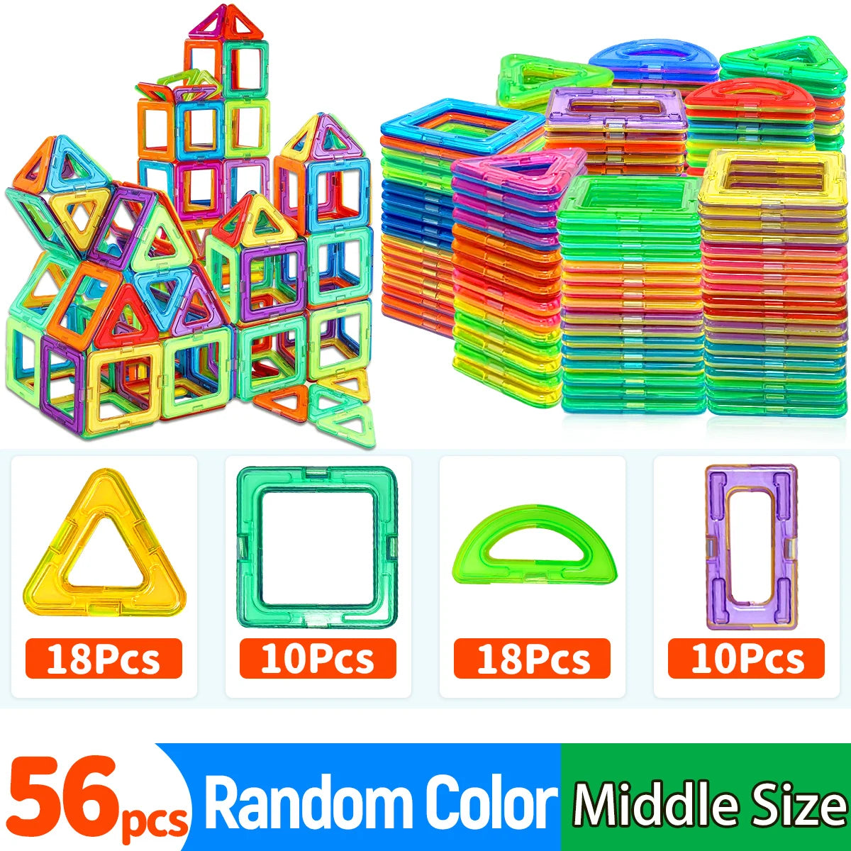 Magnetic Building Blocks, colorful magnetic building blocks set, for gifting to preschoolers and toddlers.