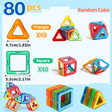 Magnetic Building Blocks, set of colorful magnetic building blocks with triangle and square shapes, for birthday and holiday gifting.