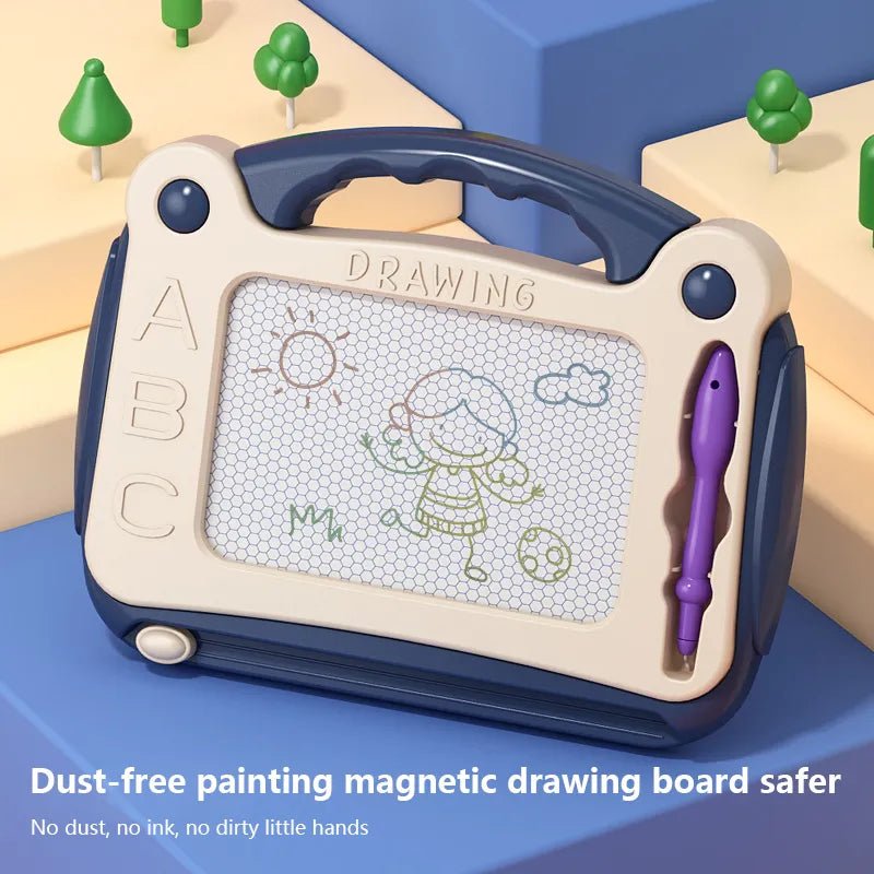 Magnetic Drawing Board, dust-free painting, magnetic drawing board with handle and pen, for toddler early learning activities.