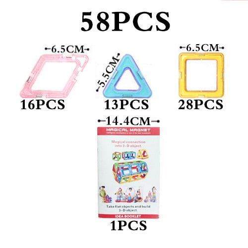 Set of colorful magnetic frames with packaging.