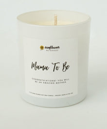 Mama To Be pregnancy candle jar for nursery decor and expecting mom gifting.