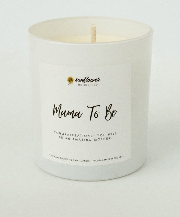 Mama To Be pregnancy candle jar for nursery decor and expecting mom gifting.