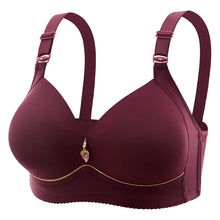 Maroon wirefree breathable glossy bra pictured in a second detail view for everyday supportive wear.