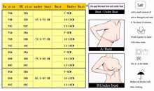 Maternity nursing bra size chart for bust and underbust measurements and washing care.