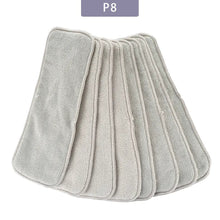 Set of Elinfant gray microfiber diaper inserts on a white background for everyday cloth nappy changes.
