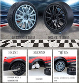 Comparison of rubber and drift tires with a car model