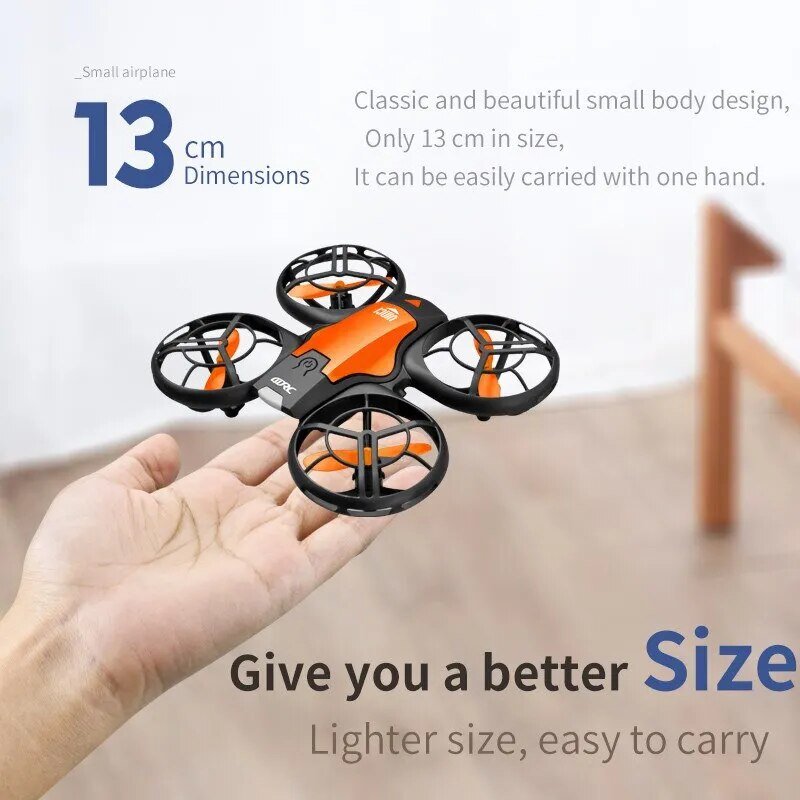Mini drone 4K camera shown handheld to highlight its compact, portable size for travel.