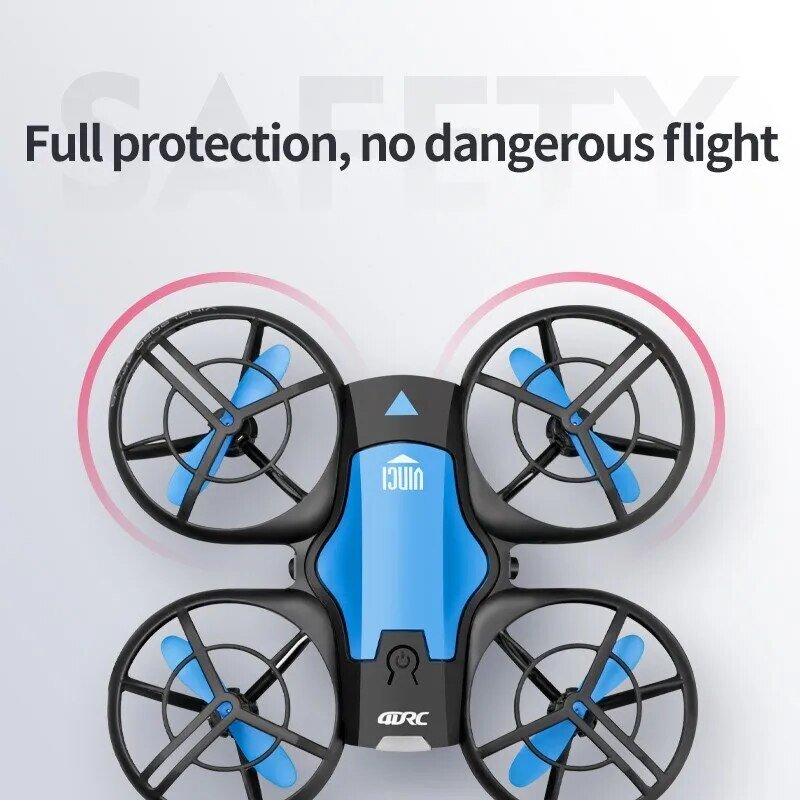 Mini drone 4K HD camera with propeller guards for safe indoor and outdoor flying.