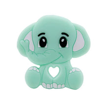 Mint Baby Elephant Silicone Teether for baby-safe teething comfort and daily chewing play.