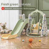 Children's playset with slide and swing in a room setting.