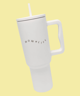 White mug with 'MOM LIFE' text 