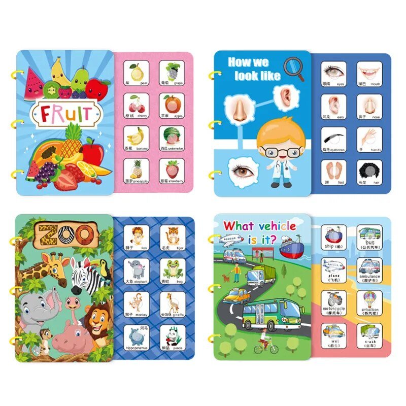 Set of Montessori Busy Books with colorful covers for preschool learning and gift bundling.