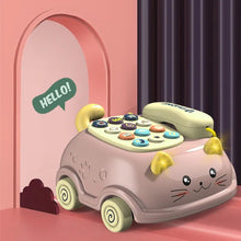 Cat-shaped Montessori Musical Phone toy with a Hello sign for baby early learning and story time.