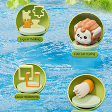 Icons showing logical thinking, cute pet styling and causal relationship for a pop-up animal toy