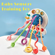 Baby sensory training toy with colorful links
