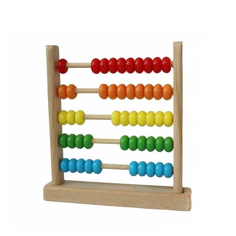 Montessori wooden counting abacus toy for babies 1 to 3 years practicing early math skills.