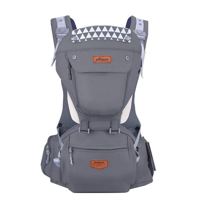 Gray baby carrier with a geometric pattern (option 2)