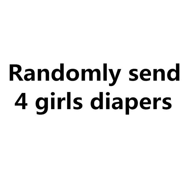 Text on a white background stating 'Randomly send 4 girls diapers'.