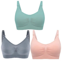 3pc Maternity Nursing Bra Set, Multicolour seamless breathable cotton design (style 13), for postpartum nursing and breastfeeding support.
