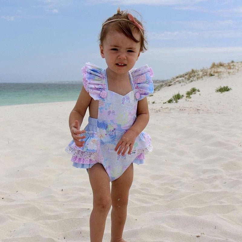 Child in a colorful swimsuit 