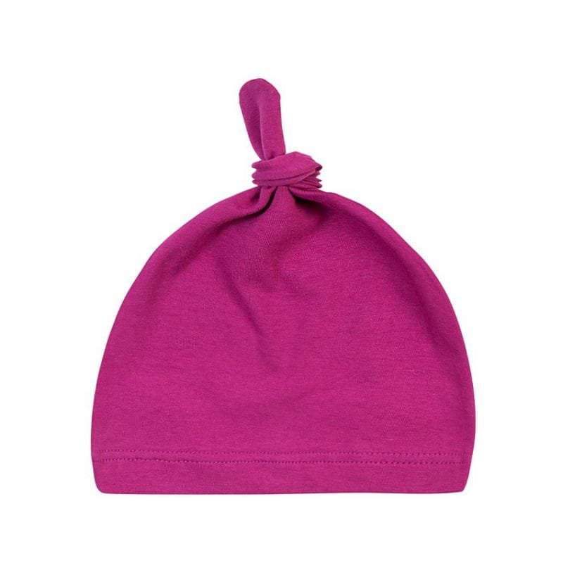 Newborn Baby Cotton Knot Beanie in pink sleep cap for toddler girls daily wear and baby showers.