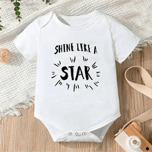 Newborn Letter Print Romper unisex bodysuit front view for newborn daily wear. (option 2)