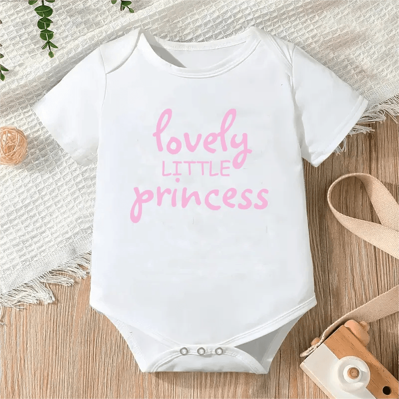 Newborn Letter Print Romper unisex bodysuit styled look for soft cotton comfort wear.