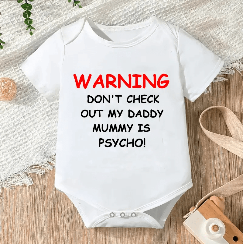 Newborn Letter Print Romper unisex bodysuit front view for photo-ready keepsake looks.