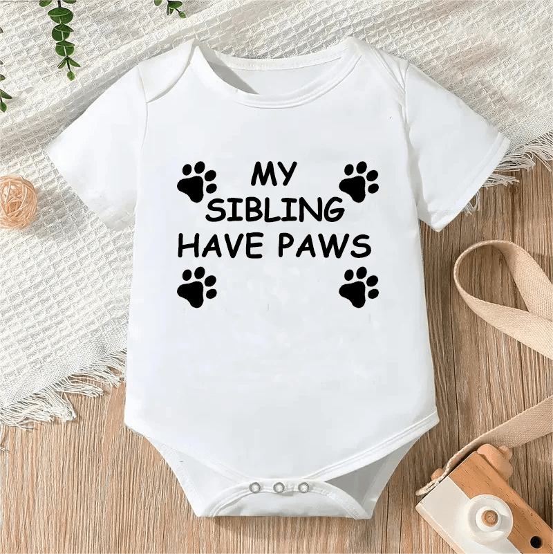 Newborn Letter Print Romper unisex bodysuit front view for baby shower gifting.