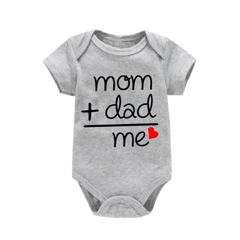 Newborn Letter Print Romper unisex bodysuit front view for everyday nursery outfits.