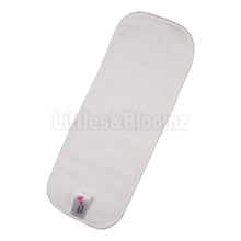 White baby diaper insert with a visible brand label