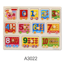 Montessori wooden number puzzle with an educational shape and color set design for toddler learning.