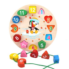 Montessori wooden knob puzzle toy with numbers and shapes for babies developing pincer grip and counting skills.