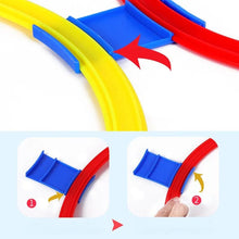 Assembly guide for the kids training ring set showing connector clips used to build custom hoop tracks for play.