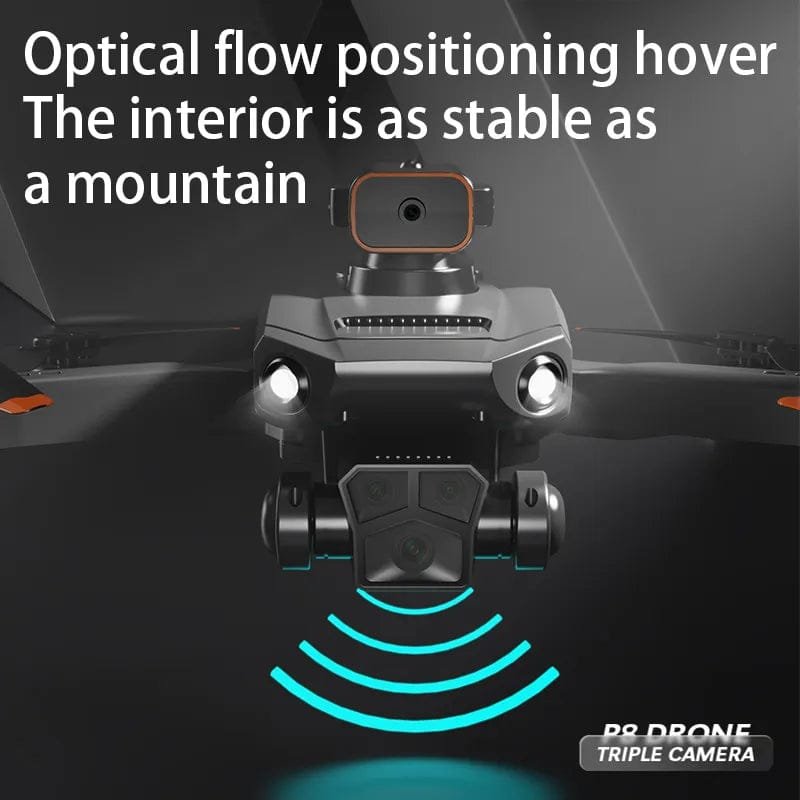 P8 Pro drone optical flow positioning for stable hovering, helping beginners fly and film steadily.