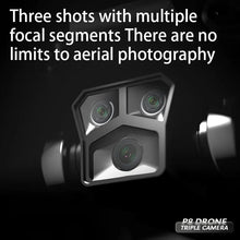 P8 Pro drone triple camera system for versatile aerial photography on travel, hikes, and events.